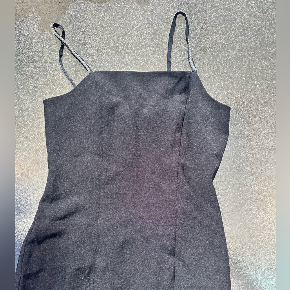 Express Black Dress with Pearls